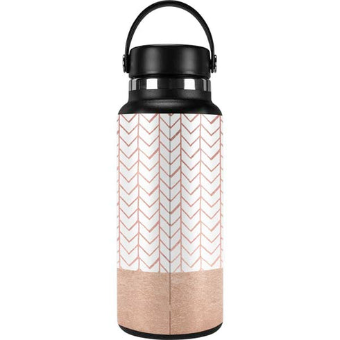 Rose Gold Herringbone Hydro Flask 32oz Wide Mouth Skin